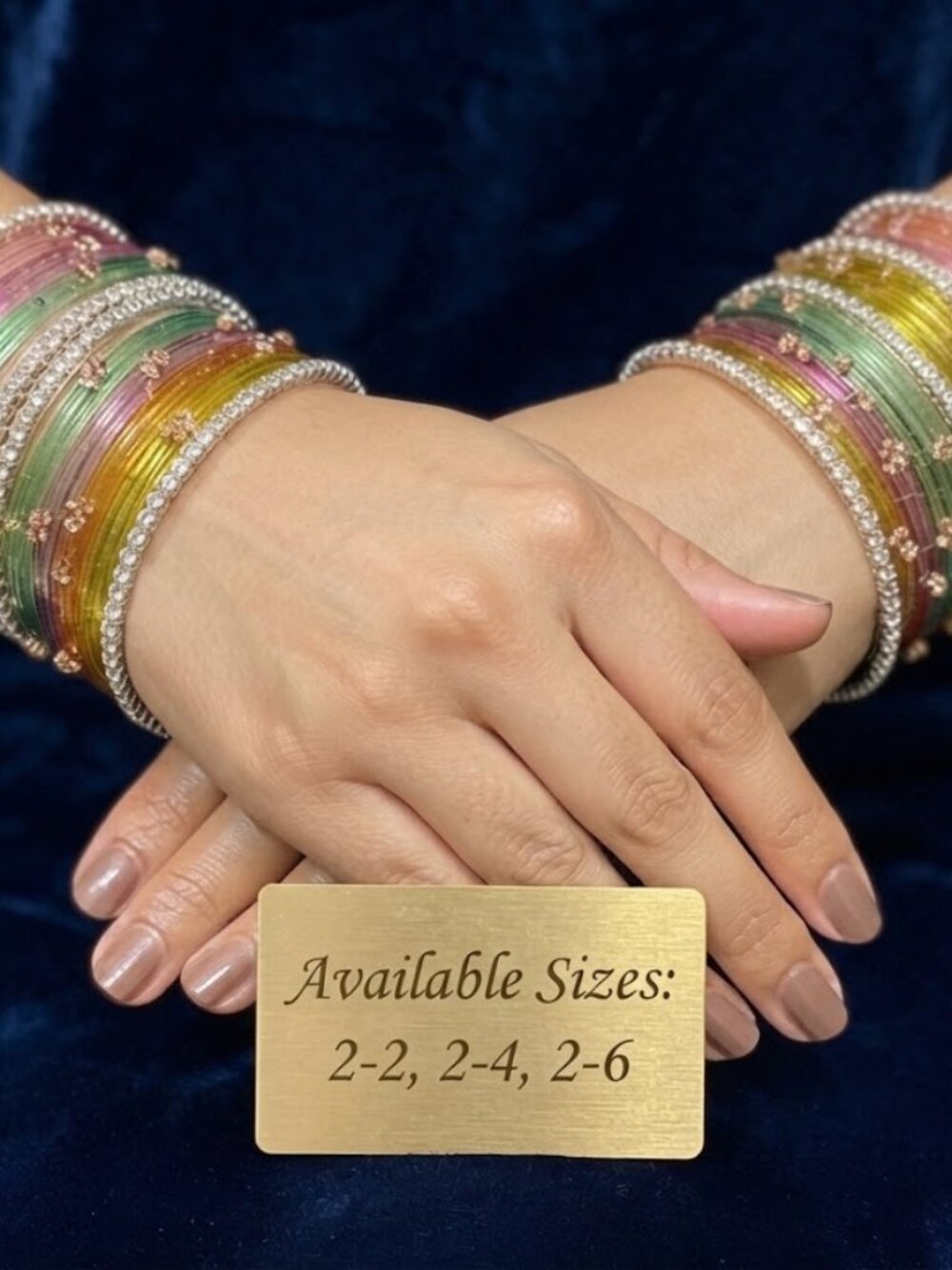 Premium Multicolor Glass & Diamond-Accented Bangle Stack, Traditional Indian Eth